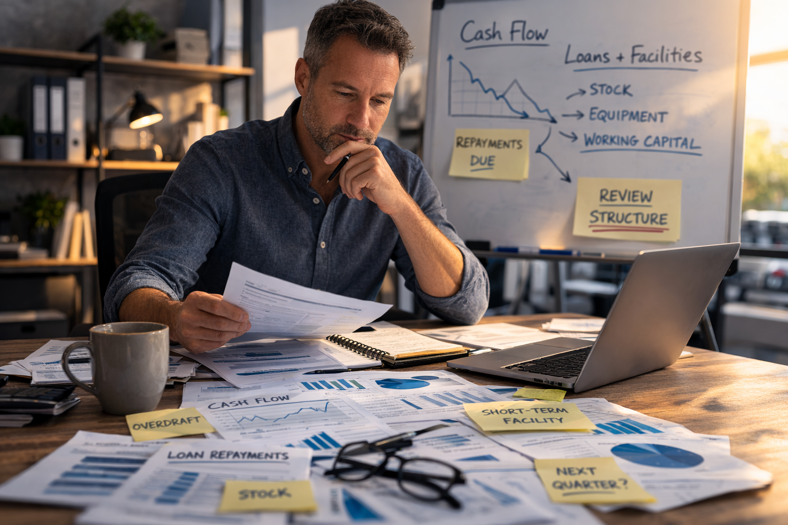 Business owners reviewing finance options and cash flow strategy with a commercial finance broker at Proteger Financial Solutions.